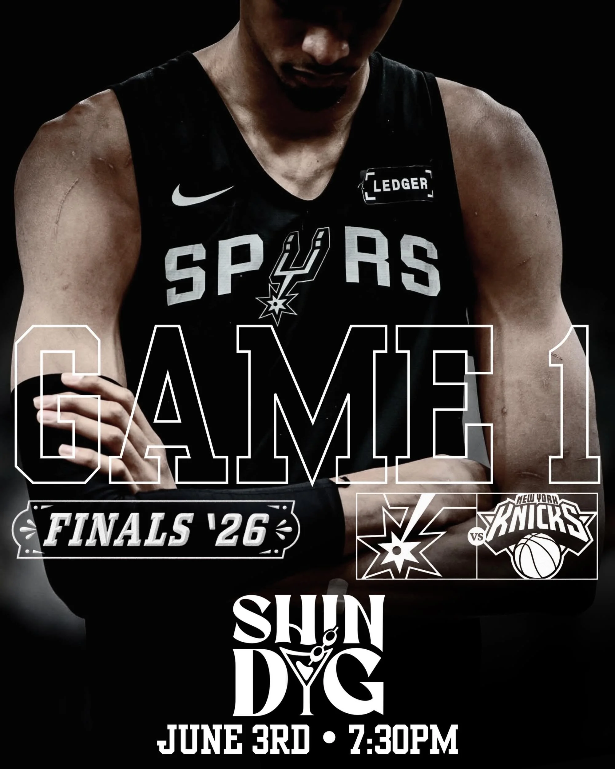 🏀 NBA FINALS GAME 1 TONIGHT! 🏀

The Spurs are in the Finals and Game 1 tips off tonight at 7:30 PM!

Catch all the action at Shindig with great food, cold drinks, and the perfect spot to watch every second of Spurs vs. Knicks.

Bring your friends, 