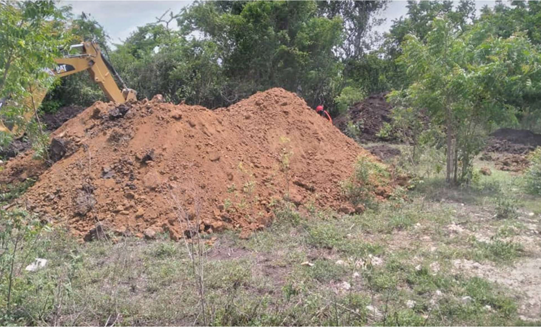 Material was selected from 4 areas around the site. These materials were most suitable for the construction.