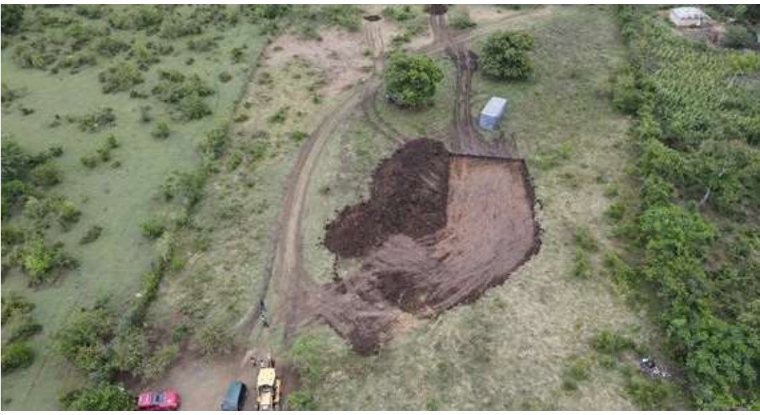 First, the top layer of organic material was removed. (April 2022)