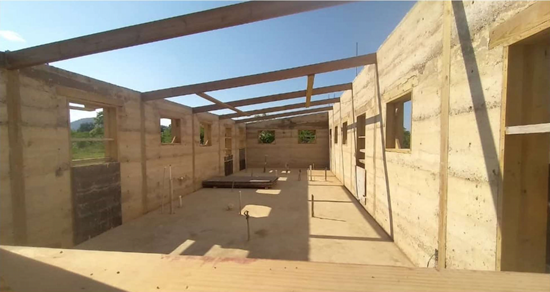 This was the view from inside the building after the walls were completed.