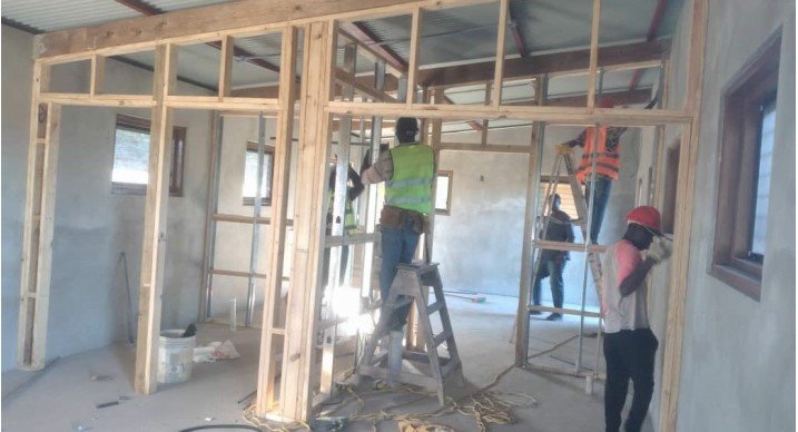Framing for interior walls is a combination of light gauge steel and wood stud. (Dec 2022)