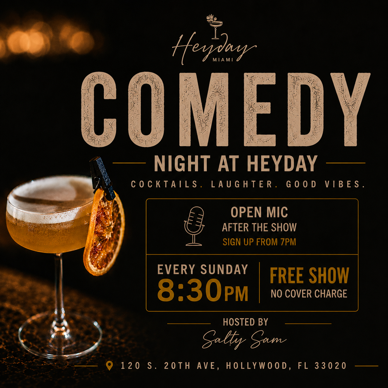 Sunday Night Comedy at Heyday Miami