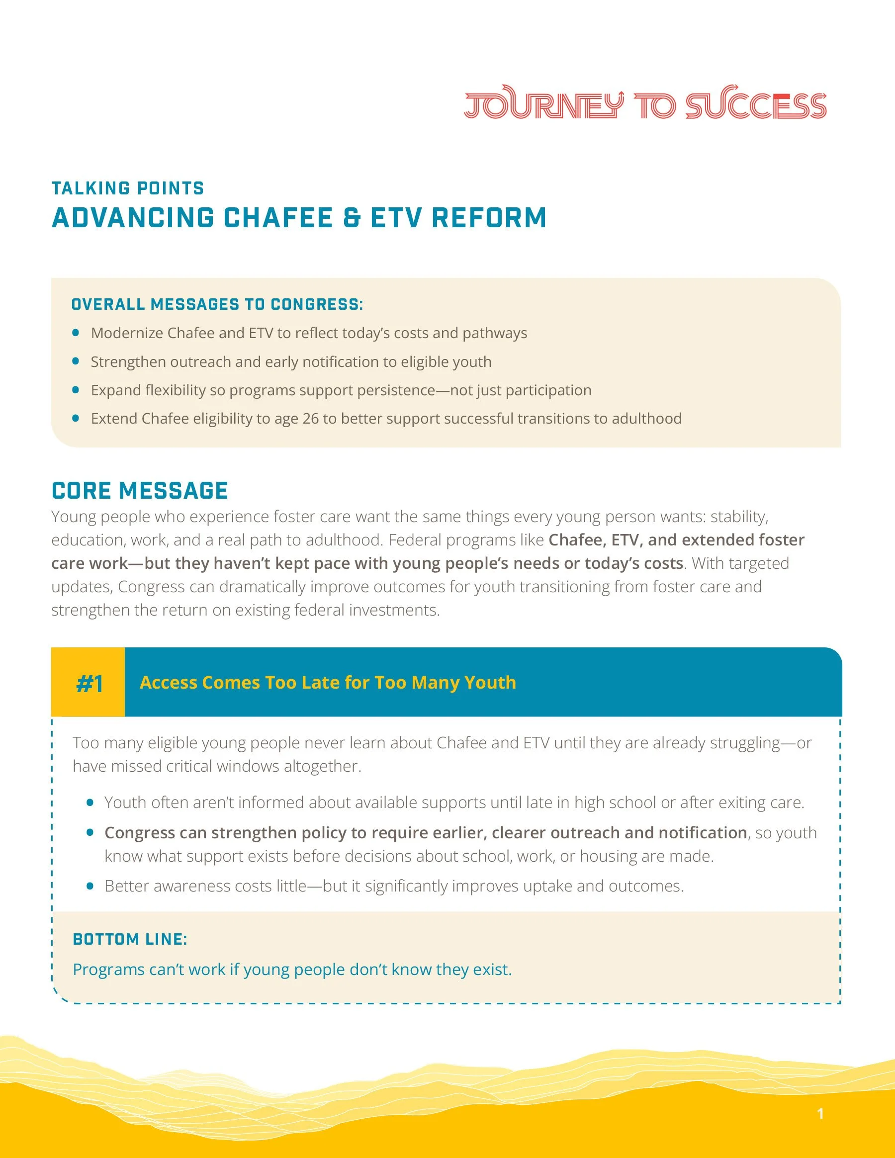 Talking Points: Advancing Chafee &amp; ETV Reform