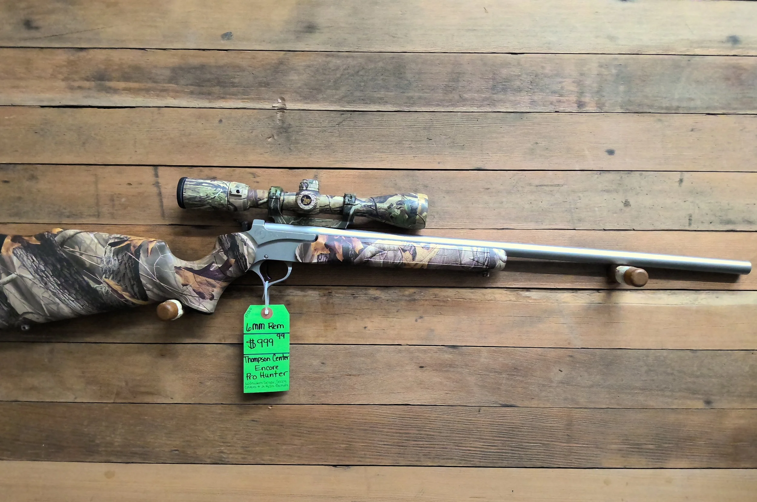 THOMPSON CENTER ENCORE RIFLE WITH 3 BARRELS AND SCOPES