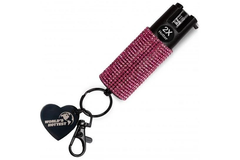 UDAP Rhinestone Keychain 1/2oz Pepper Spray – Pink