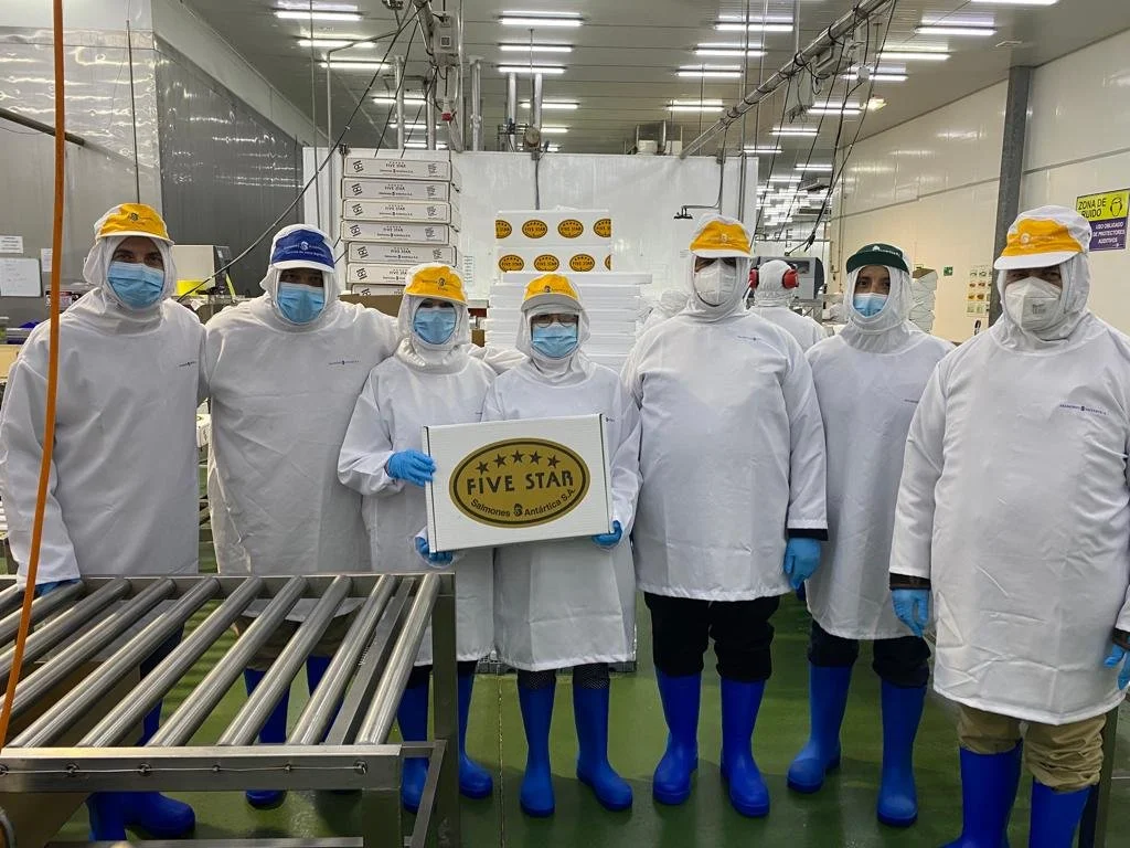 Visita a planta Salmones Antártica con expertas de la U. de North Karelia