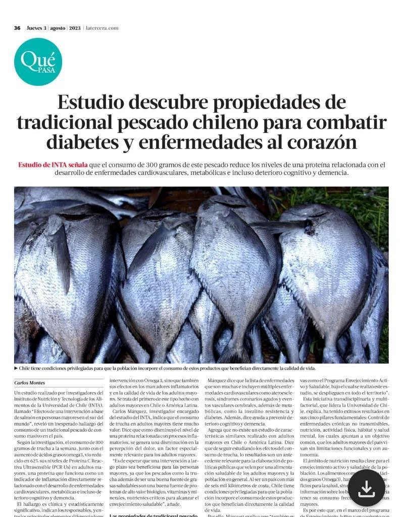 La Tercera publicó exclusiva resultados del Estudio de Consumo de Salmón realizado por EAS