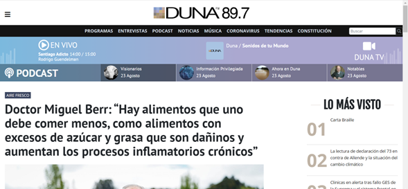 Radio Duna entrevistó a Doctor Miguel Luis Berr 