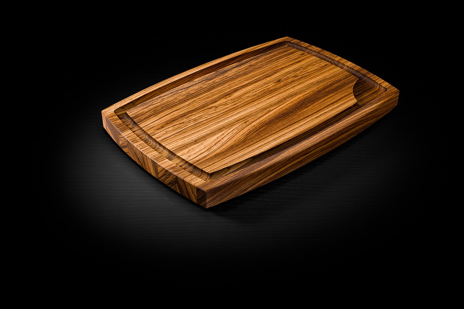 Chopping board olive wood rectangular large with juice groove