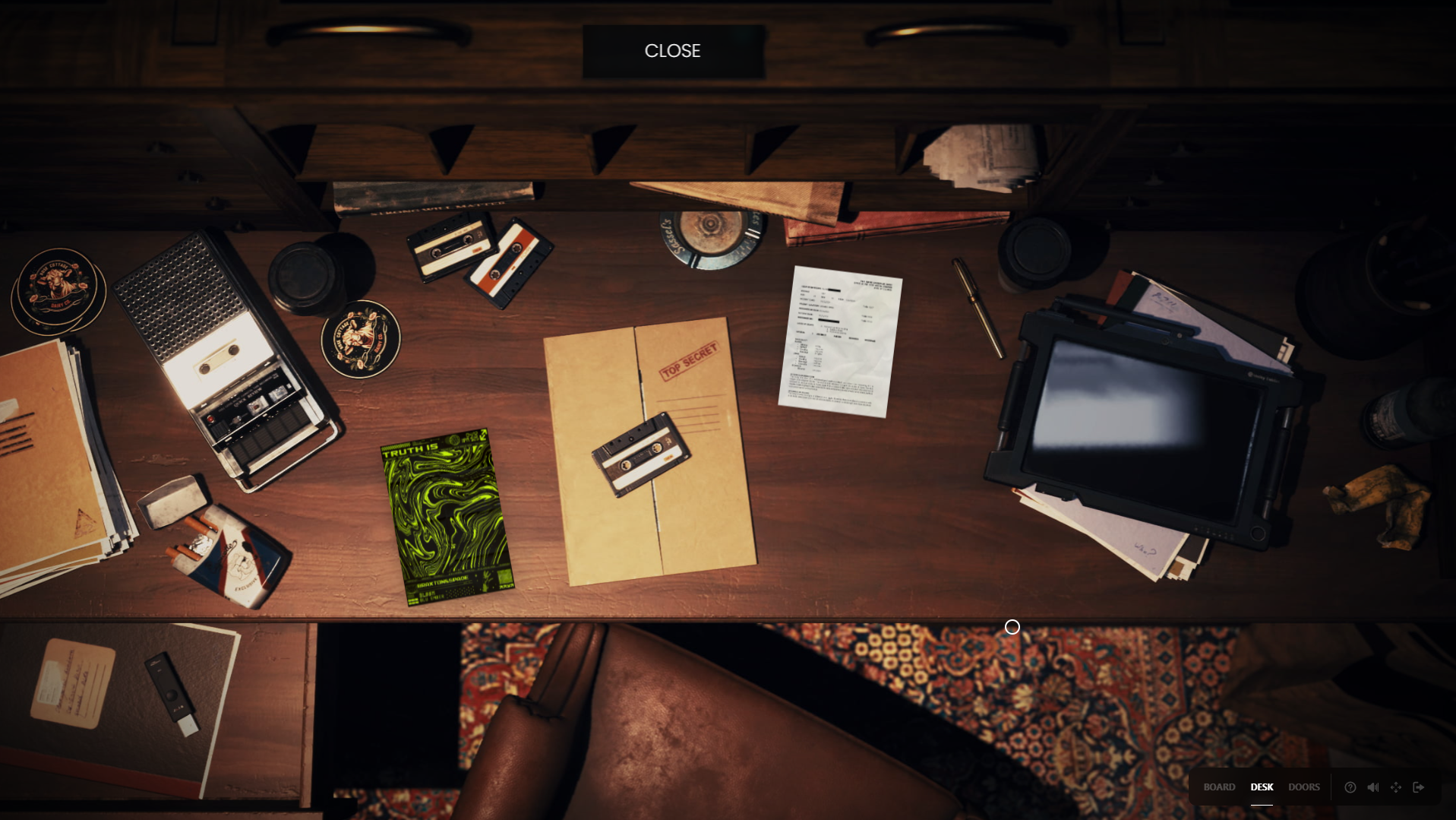 In the morgue lies a secretary desk containing all the clues to help you solve the case. The gameplay was very similar to Chapters: players analyzed the clues they were given and answered a prompt given by their case worker. We utilized audio and vis