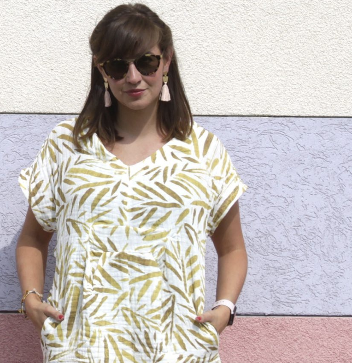 Sewing Pattern: Charlie Caftan by Closet Core Patterns
Fabric: Organic Cotton Gauze from Spoonflower