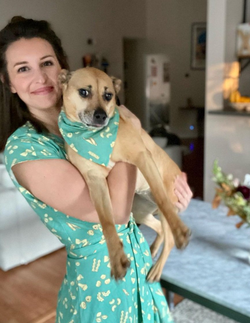 Sewing Pattern: Elodie Wrap dress by Closet Core Patterns
Fabric: Pasta in Green in Petal Cotton from Spoonflower