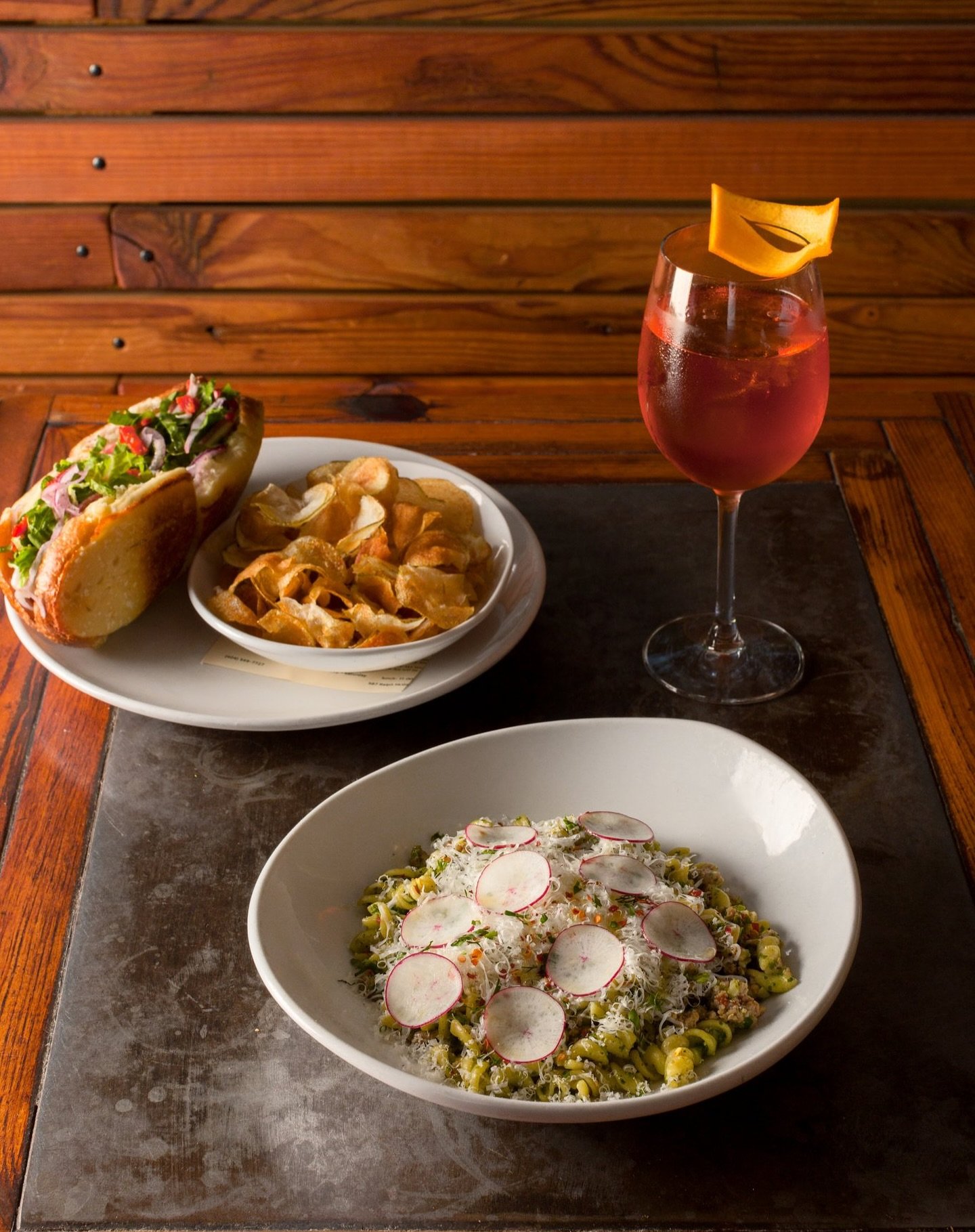 spritzy Saturday is here! 🍊✨ join us for lunch and enjoy select spritzes for just $10.
