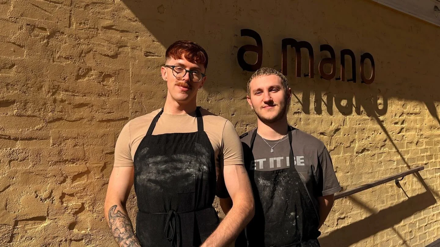 meet our bread &amp; pastry duo 🥖🍰

Chris + Dimitri 

Chris is behind all of our house-made focaccia and hoagies, and with Dimitri they team up to bring you some extra tasty desserts.

come by for lunch or dinner and try their handiwork for yoursel
