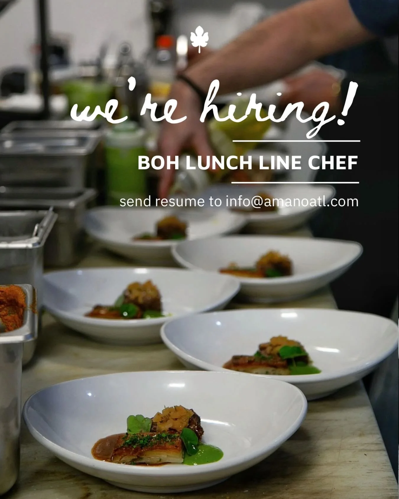 We are looking for a full-time chef to join our BOH culinary team! I hear it&rsquo;s a dream come true for a line chef to get an AM position&hellip;well here we are making dreams come true at a mano! If you or anyone you know would be interested in w