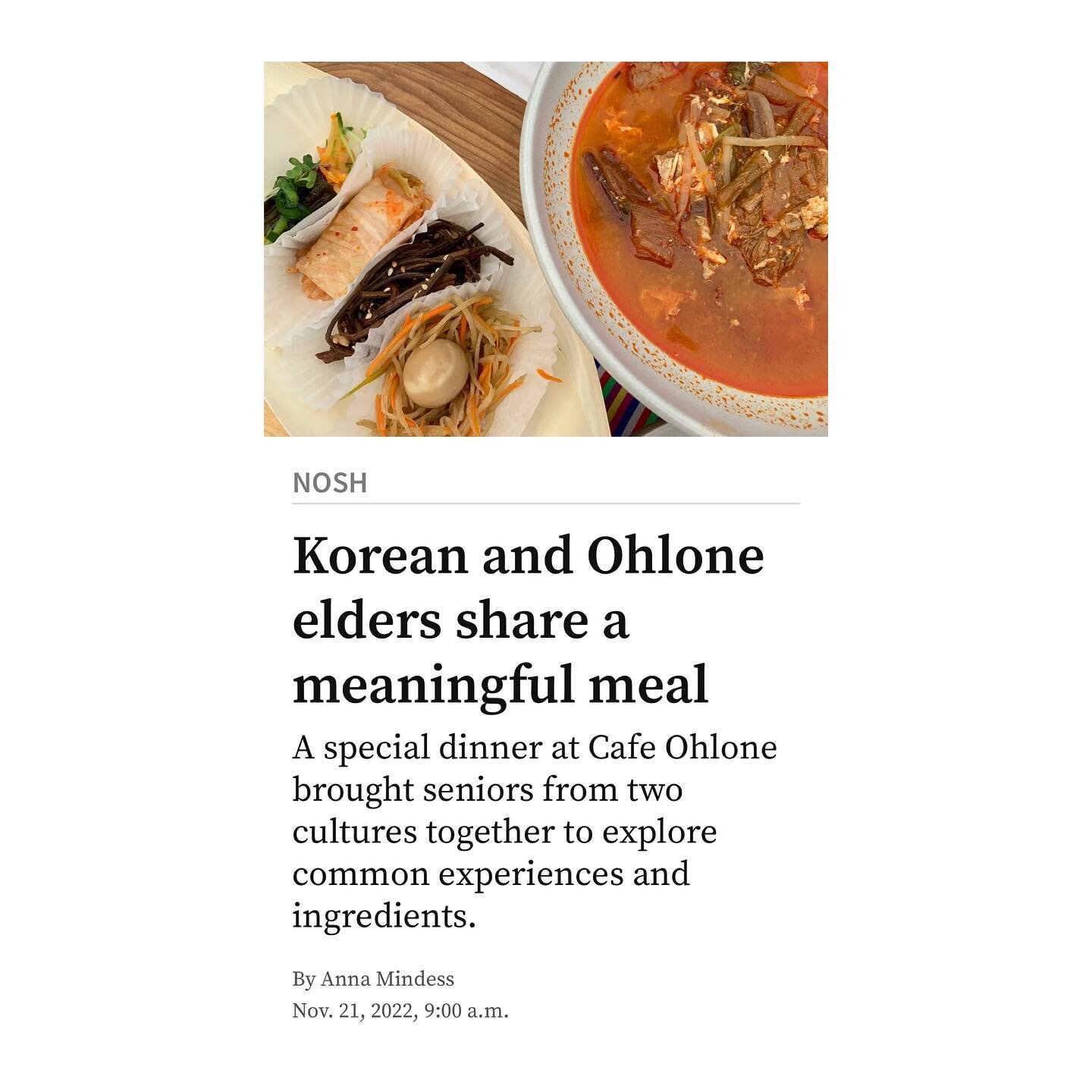 Thank you @annamindess for this recounting of the Listening Supper for Ohlone &amp; Korean elders.  Check our archived story for the link!