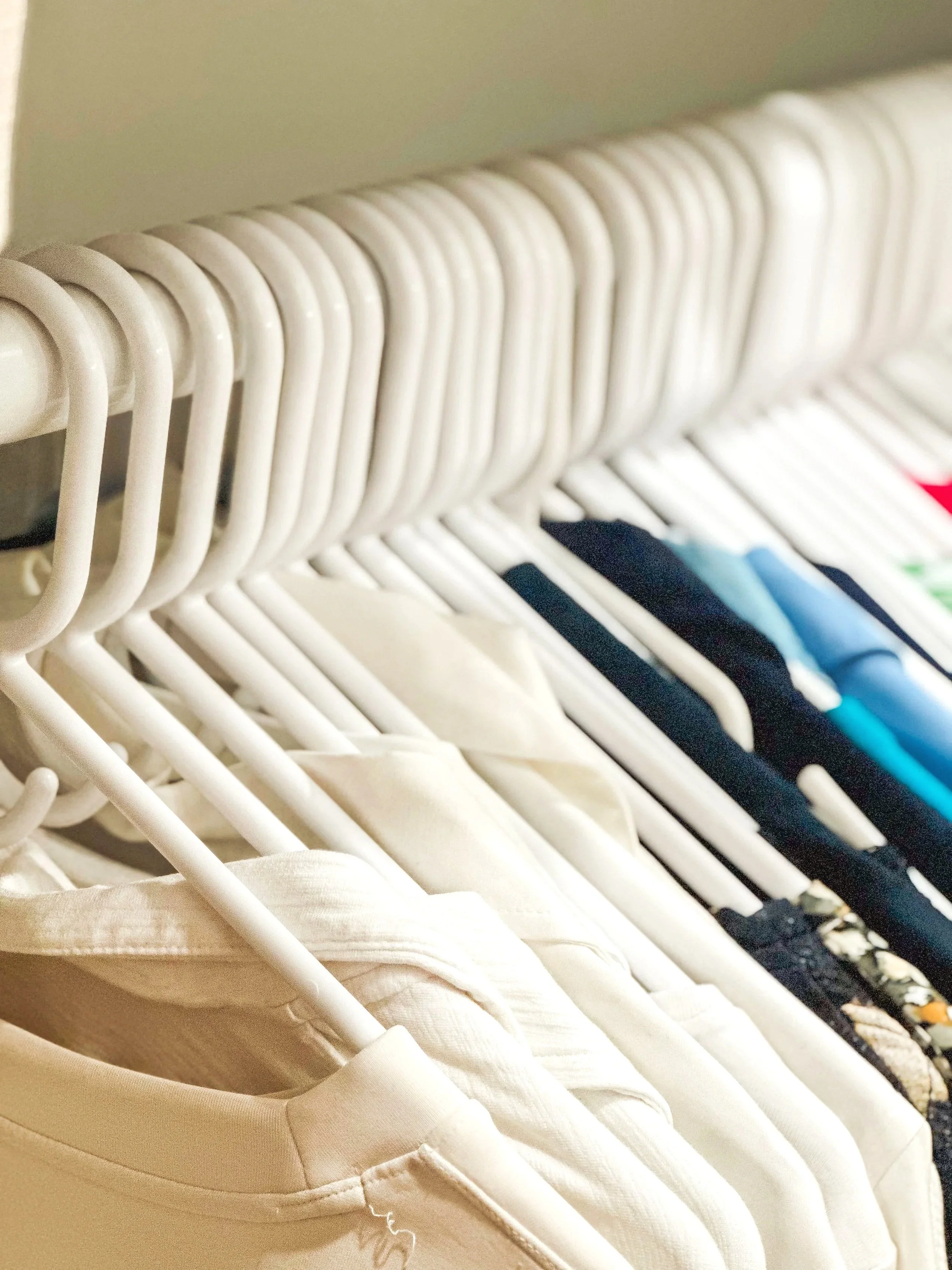 closet with white hangers in Columbia South carolina