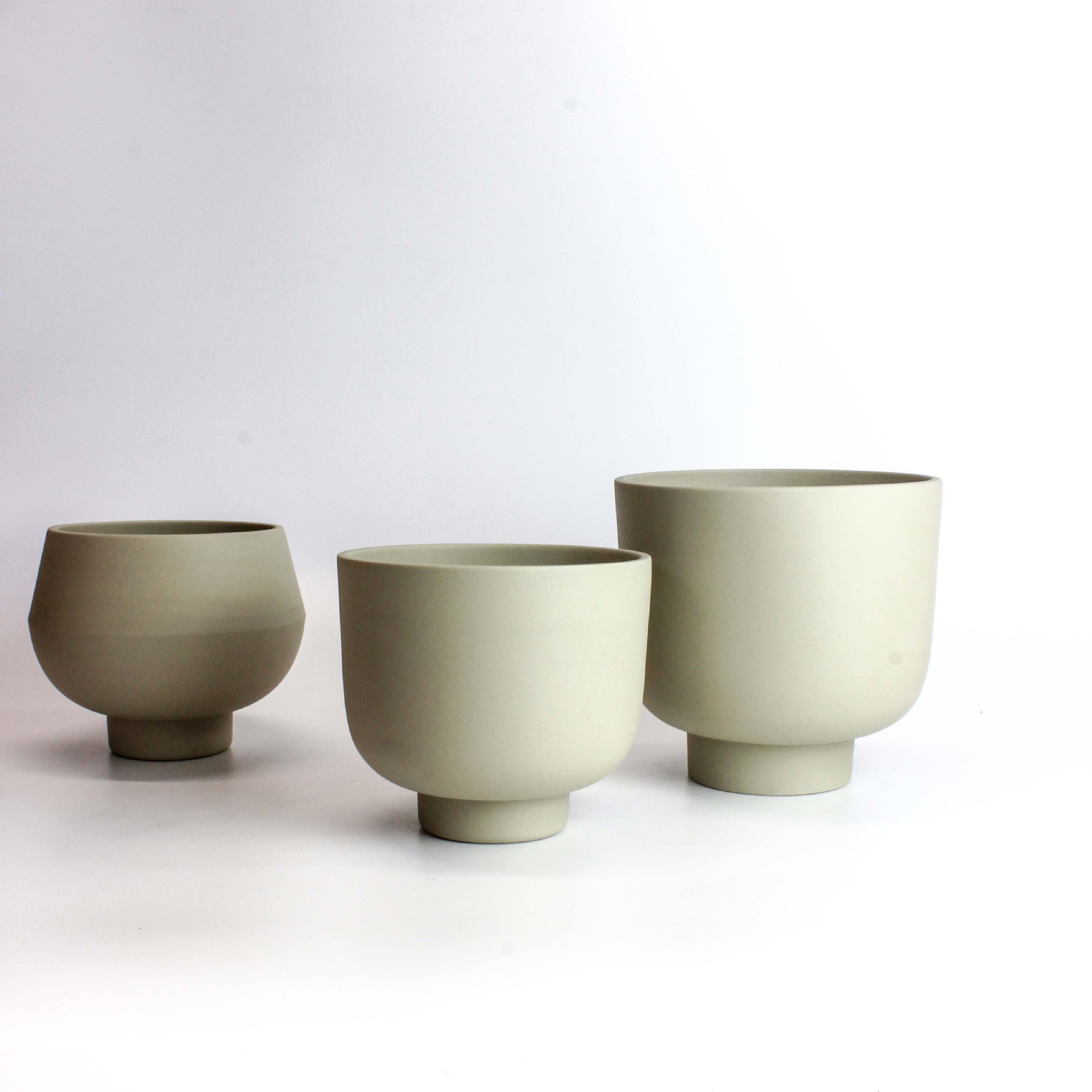 trio de pots à plante d'intérieur avec trous de drainage
