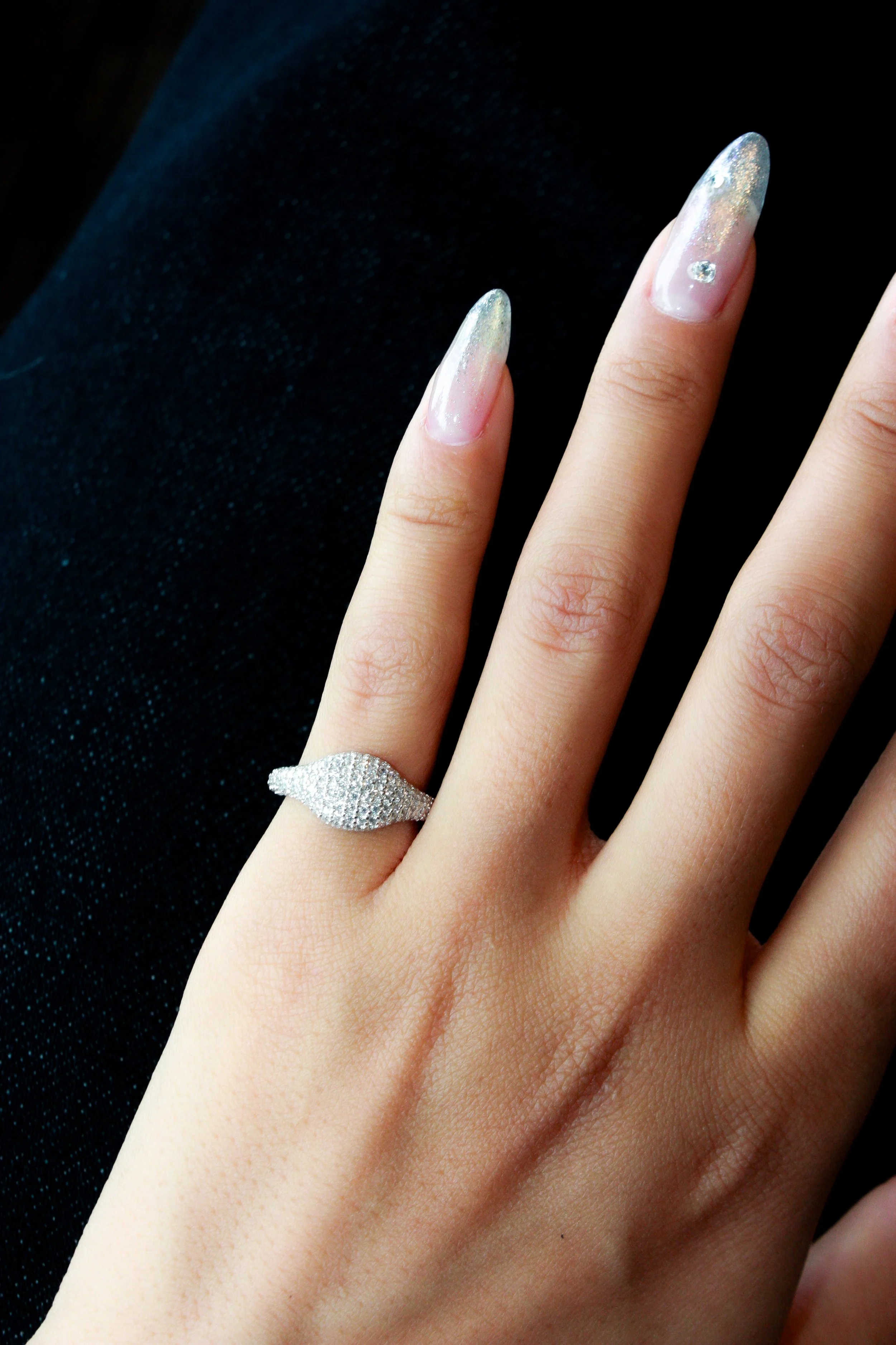 Pavé Signet Dome Pinky Ring