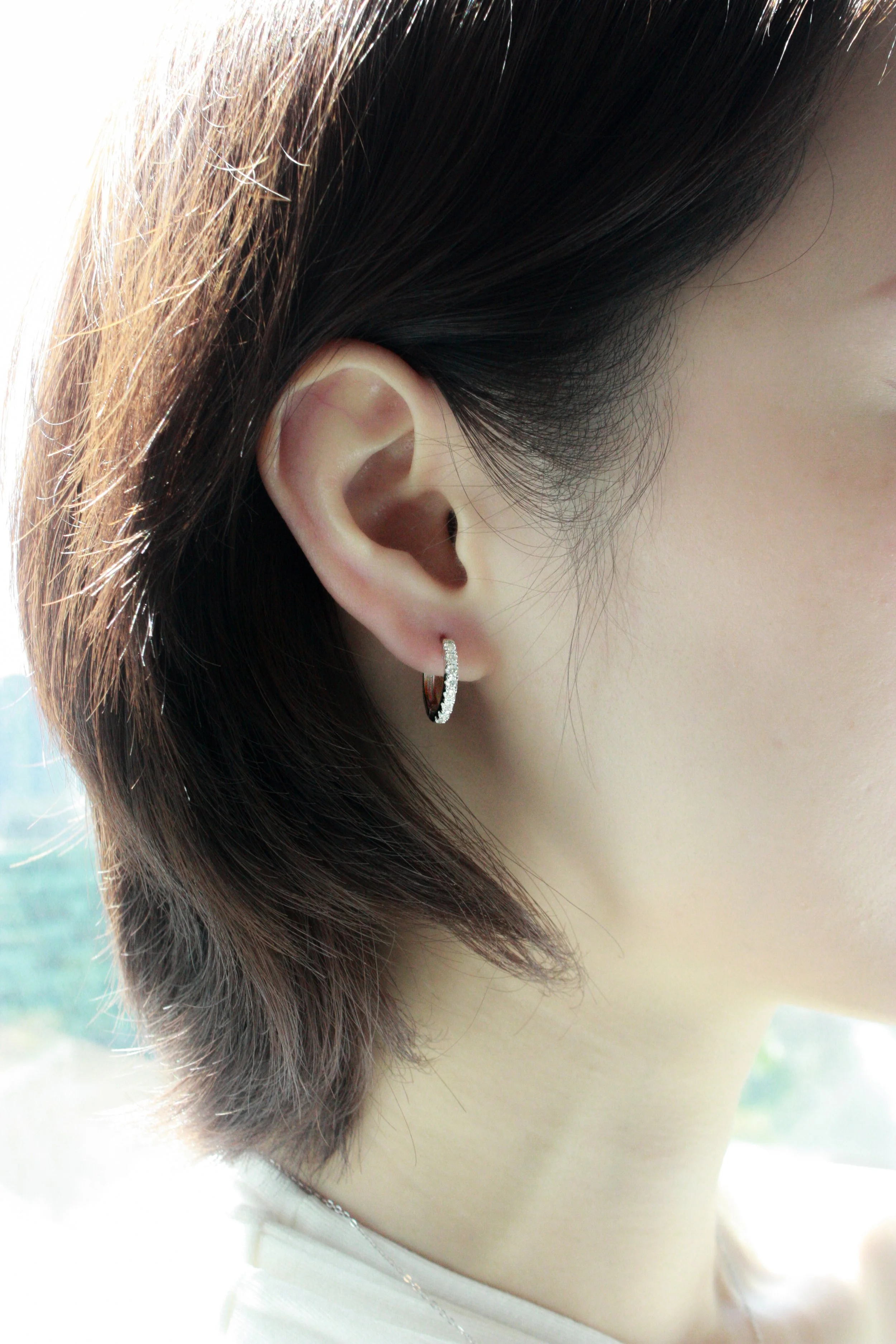 Moissanite Pavé Hoop Earrings