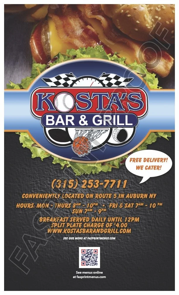 View Menu — Kosta's Bar & Grill