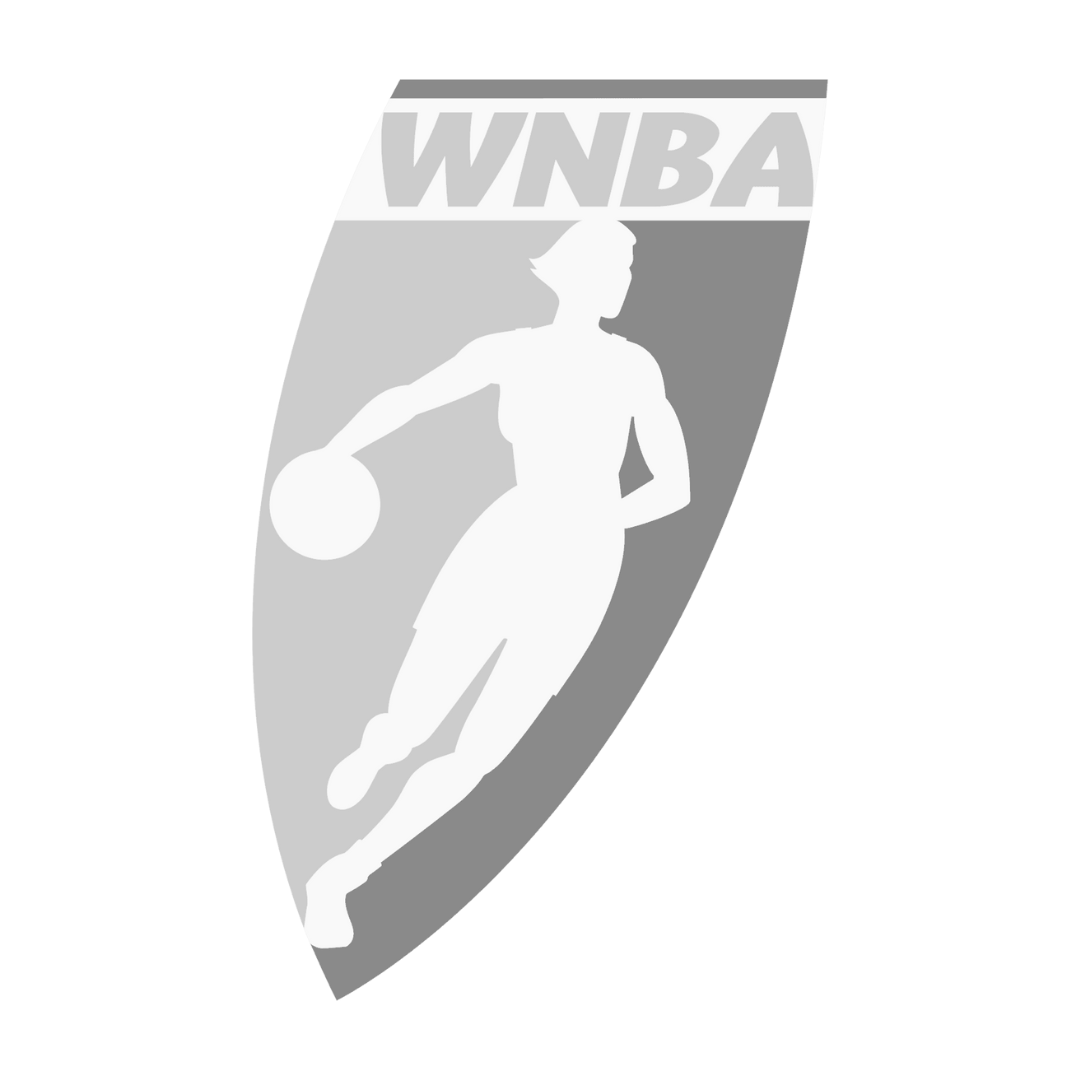 WNBA logo featuring a silhouette of a female basketball player in action with the letters "WNBA" at the top.