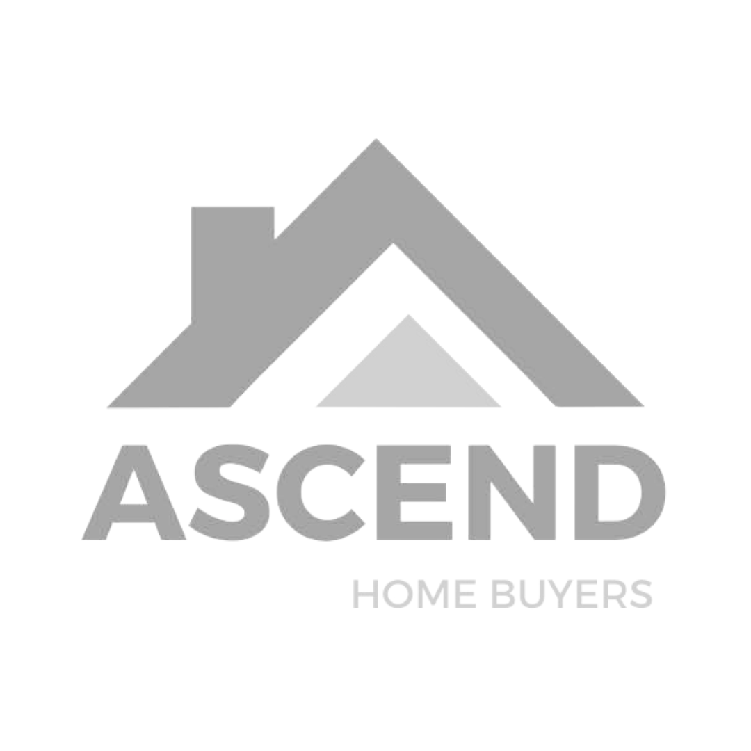 Logo of Ascend Home Buyers featuring a house roof design.