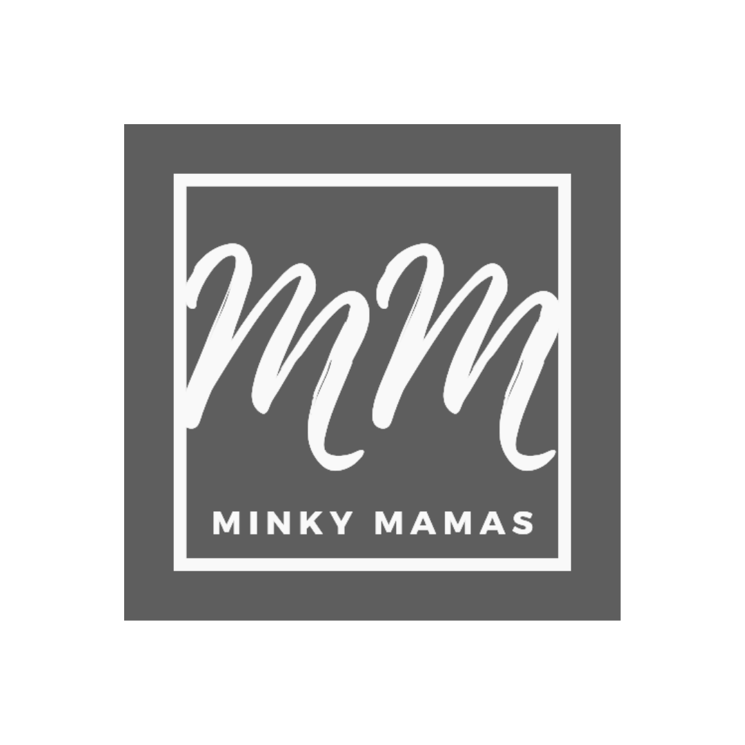 Minky Mamas logo with initials 'mm' inside a square