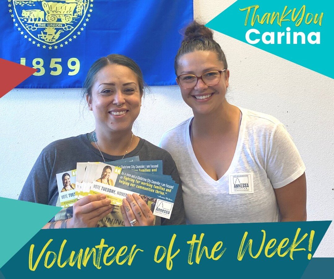 We want to give a HUGE shout out to our amazing 'Volunteer of the Week,' Carina who showed up last weekend and knocked on 48 doors for Annessa! It is volunteers like Carina that keep our campaign strong. Join the team and sign up for an event today: 