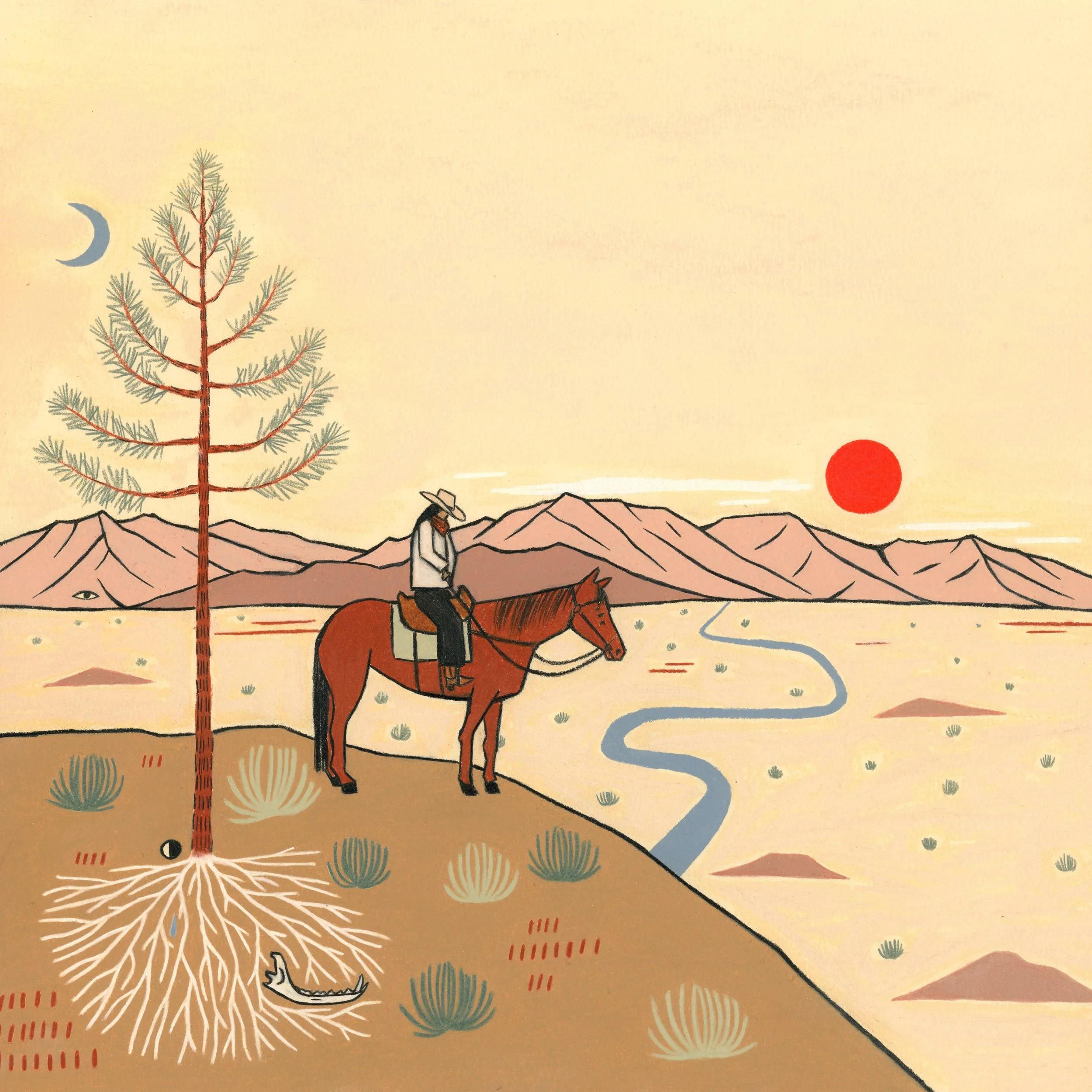 horsegirl and pine study 12x12 2023.jpg