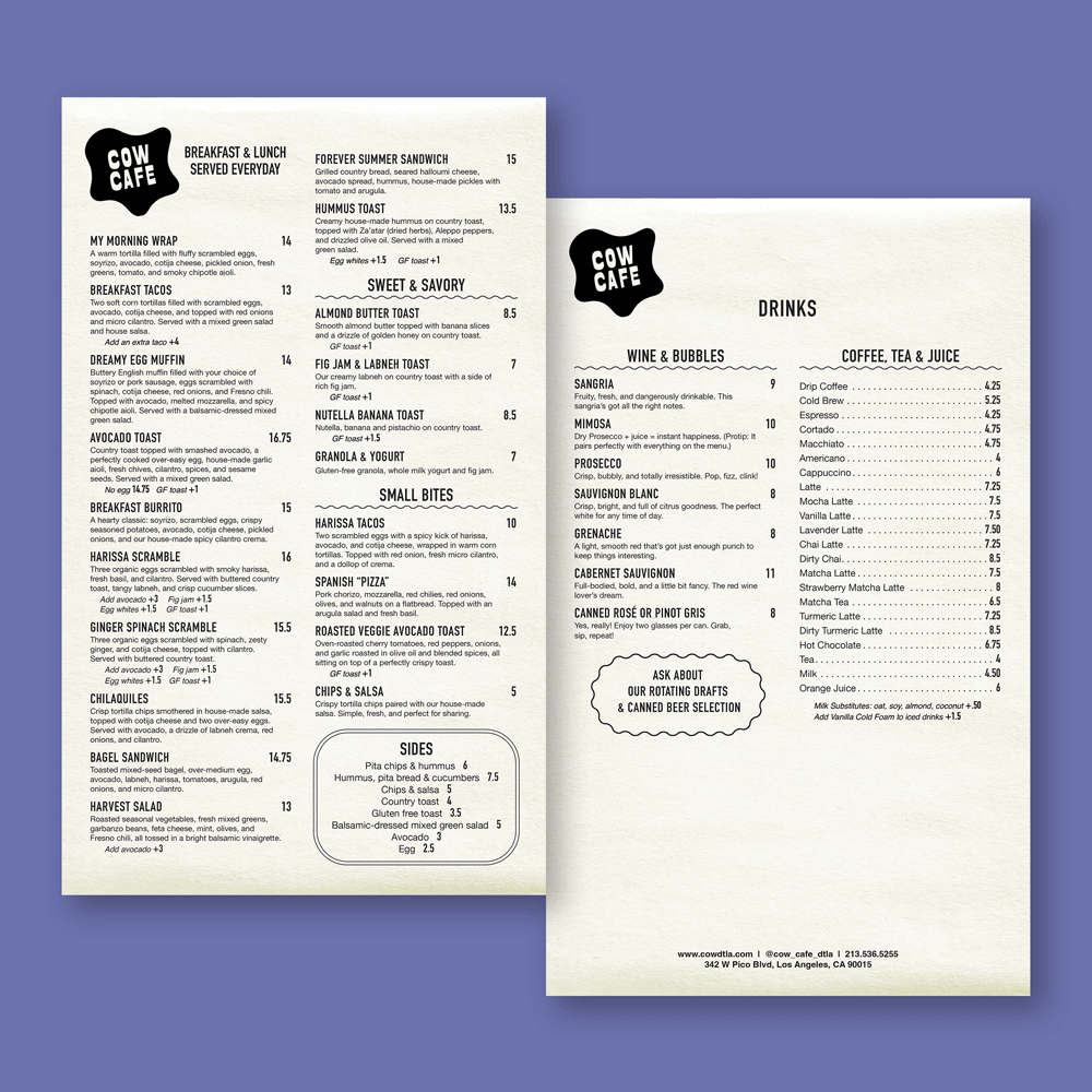 Cow Cafe Rebrand