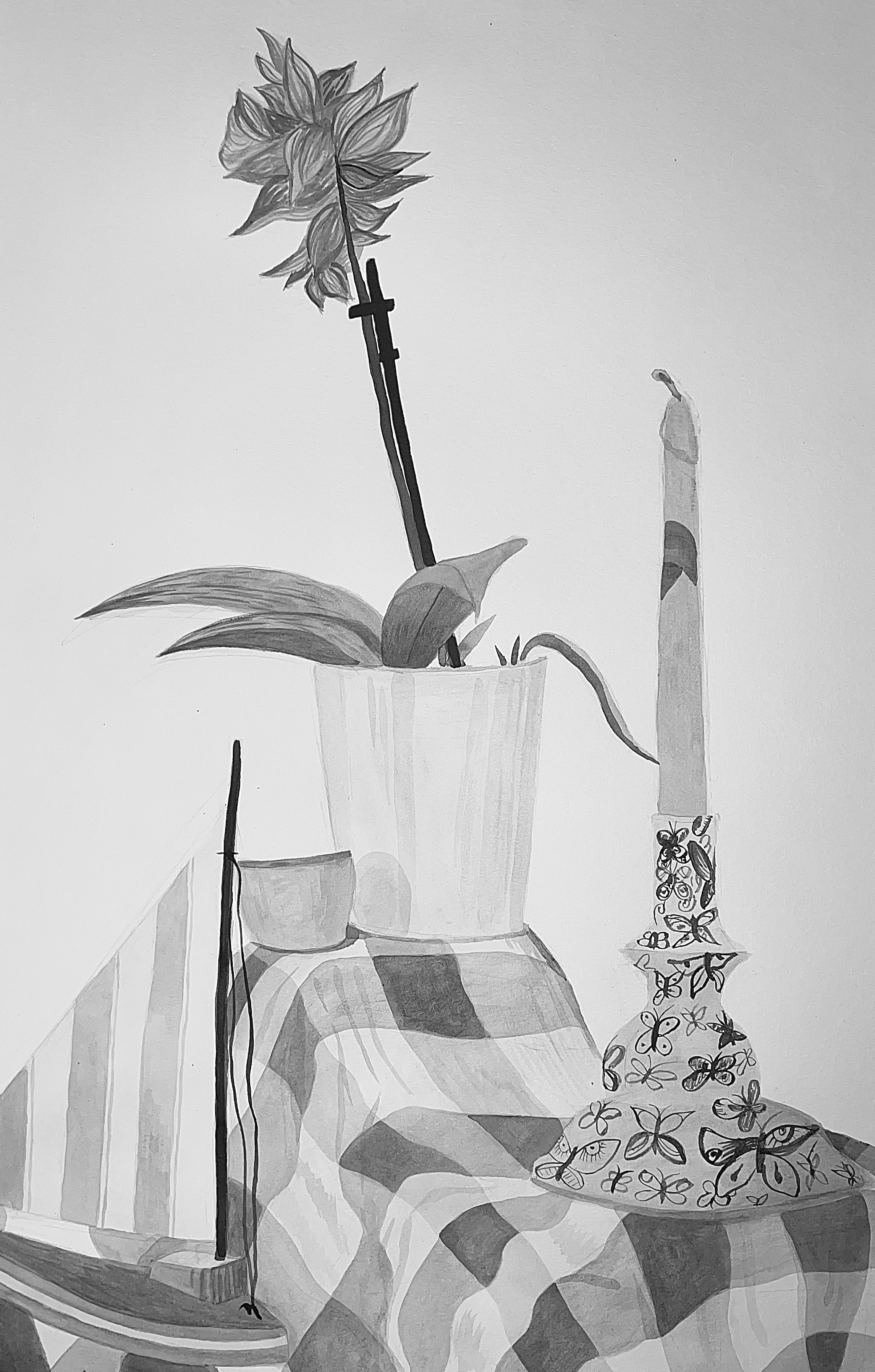 Vessels, pencil and India Ink, 2022