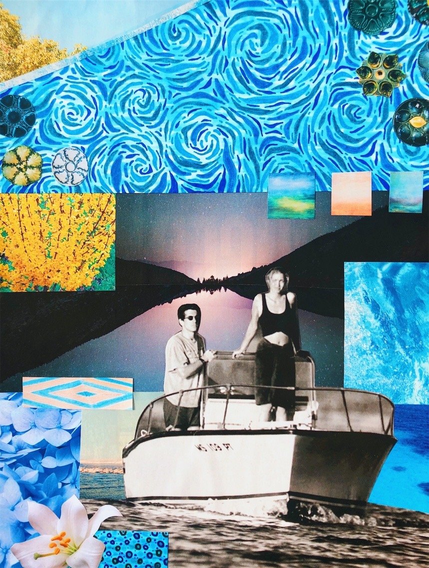 C3- magazine images, watercolor, marker