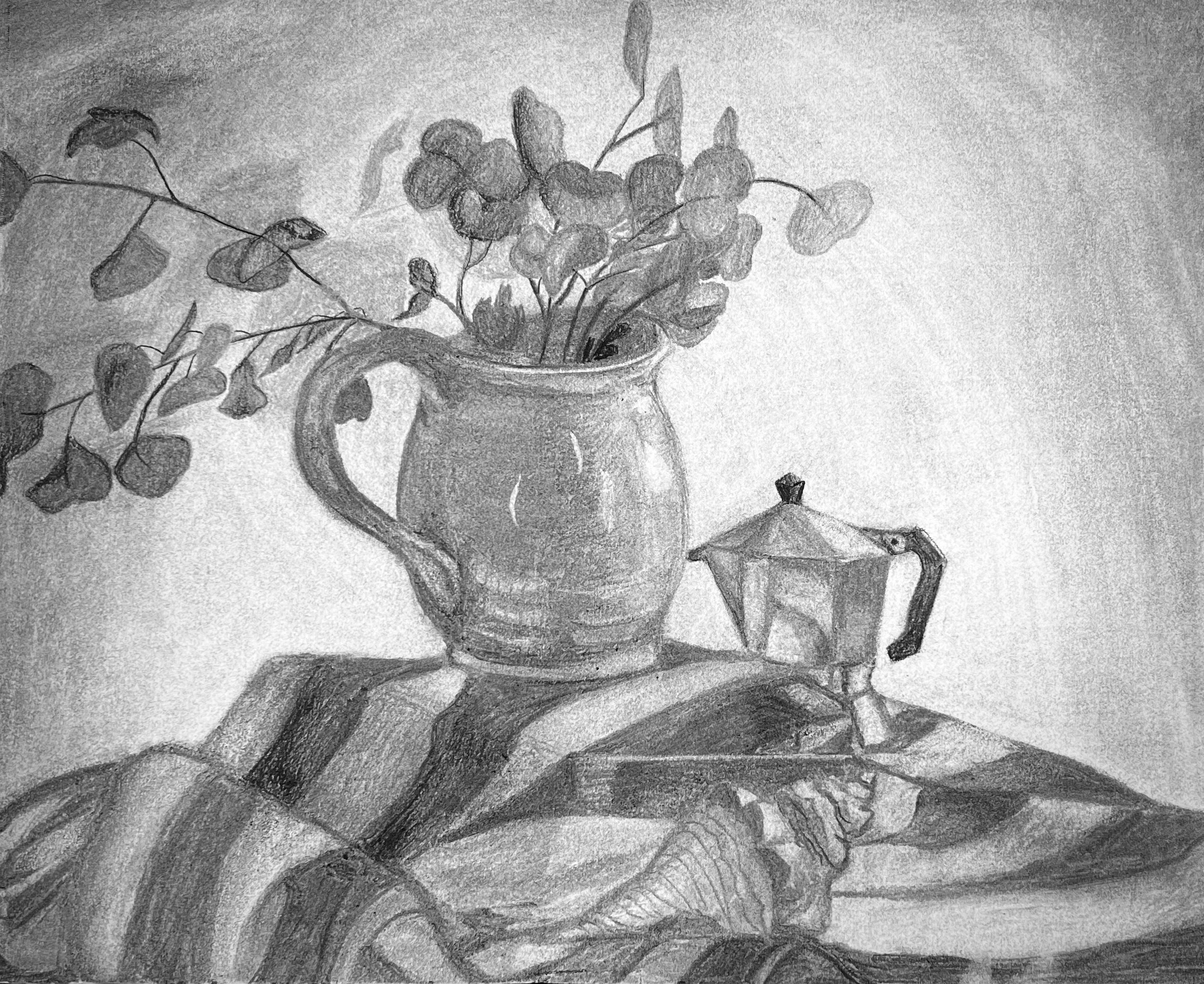 Misc. Still Life, Charcoal, 2022