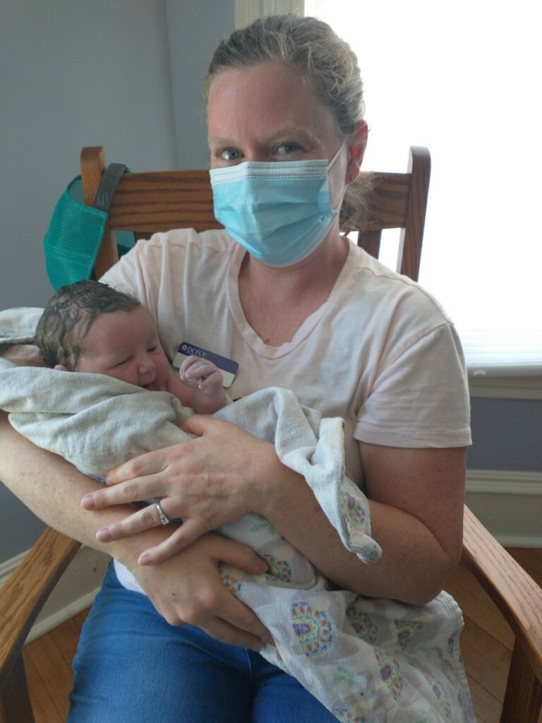 Twin Cities Birth Doula Emily Lindgren with Macey's baby