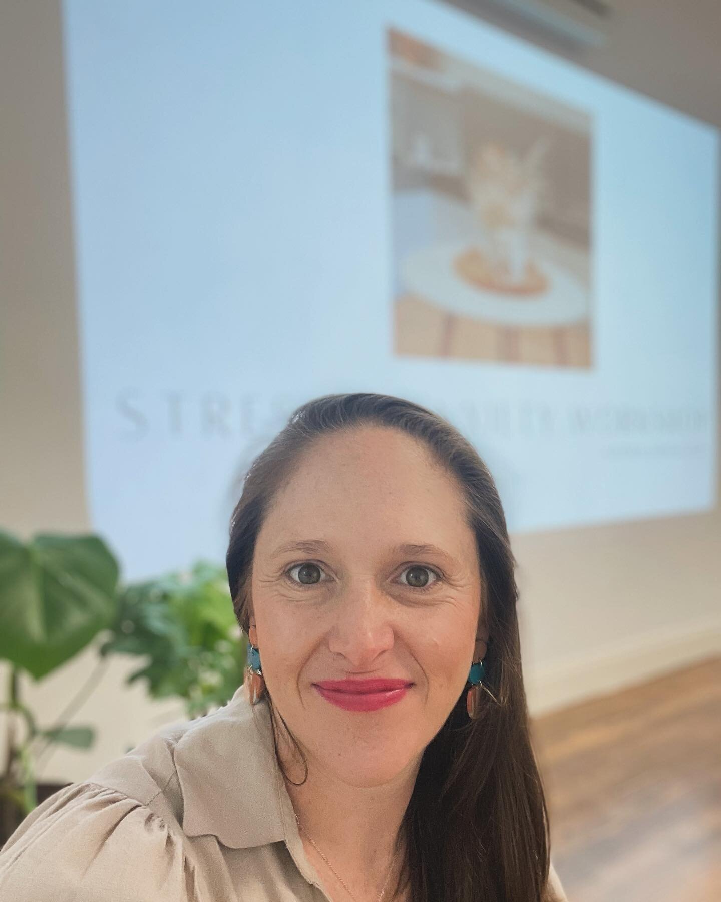 Content face after a beautiful morning with the wonderful attendees at my Stress &amp; Anxiety workshop this morning! 
In true fashion I had planned on a walk through and lots of photos of the stunning setup&hellip;. But I got caught up in the prep a