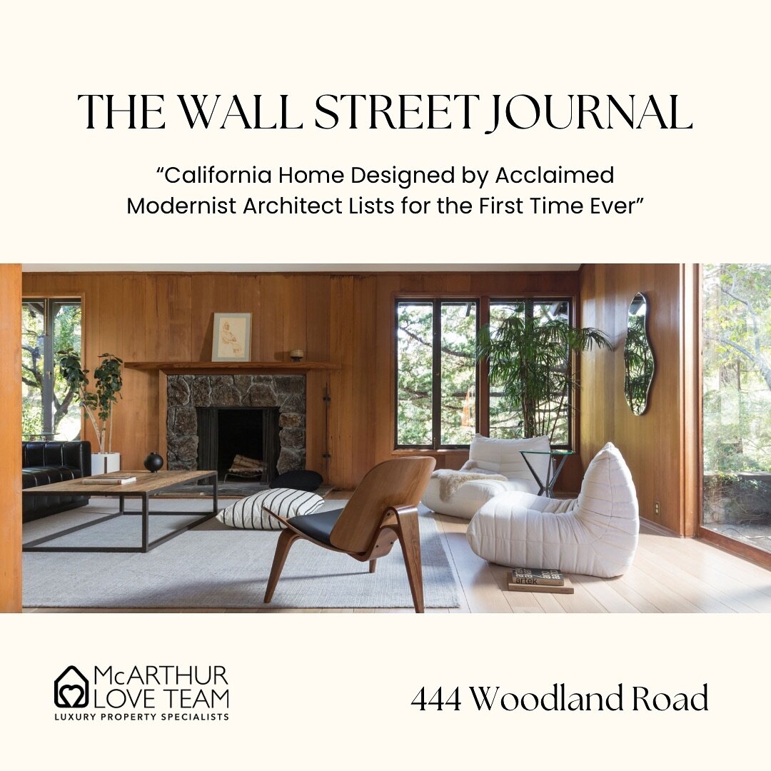 444 Woodland featured in The Wall Street Journal 🗞️ The article celebrates the renowned architect Joseph Esherick and dives into the rich family history of this spectacular property. 

Click to read the whole story&hellip; https://apple.news/A99vnO7