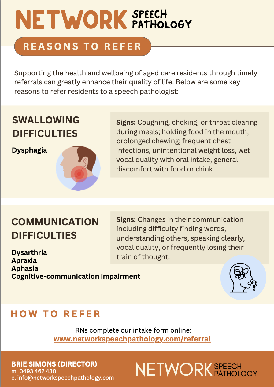 Aged Care Reasons to Refer Handout