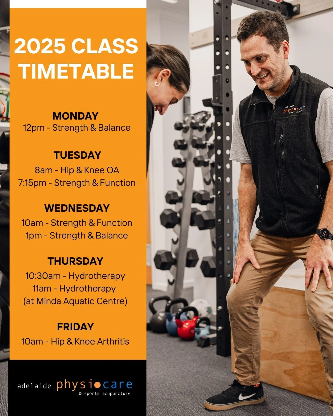 Our classes are in full swing and we are really enjoying watching people reach their goals and get moving!

Have you been wondering how to keep moving through winter? Have you been waking up in the morning stiff and sore?

Come in and chat to one of 