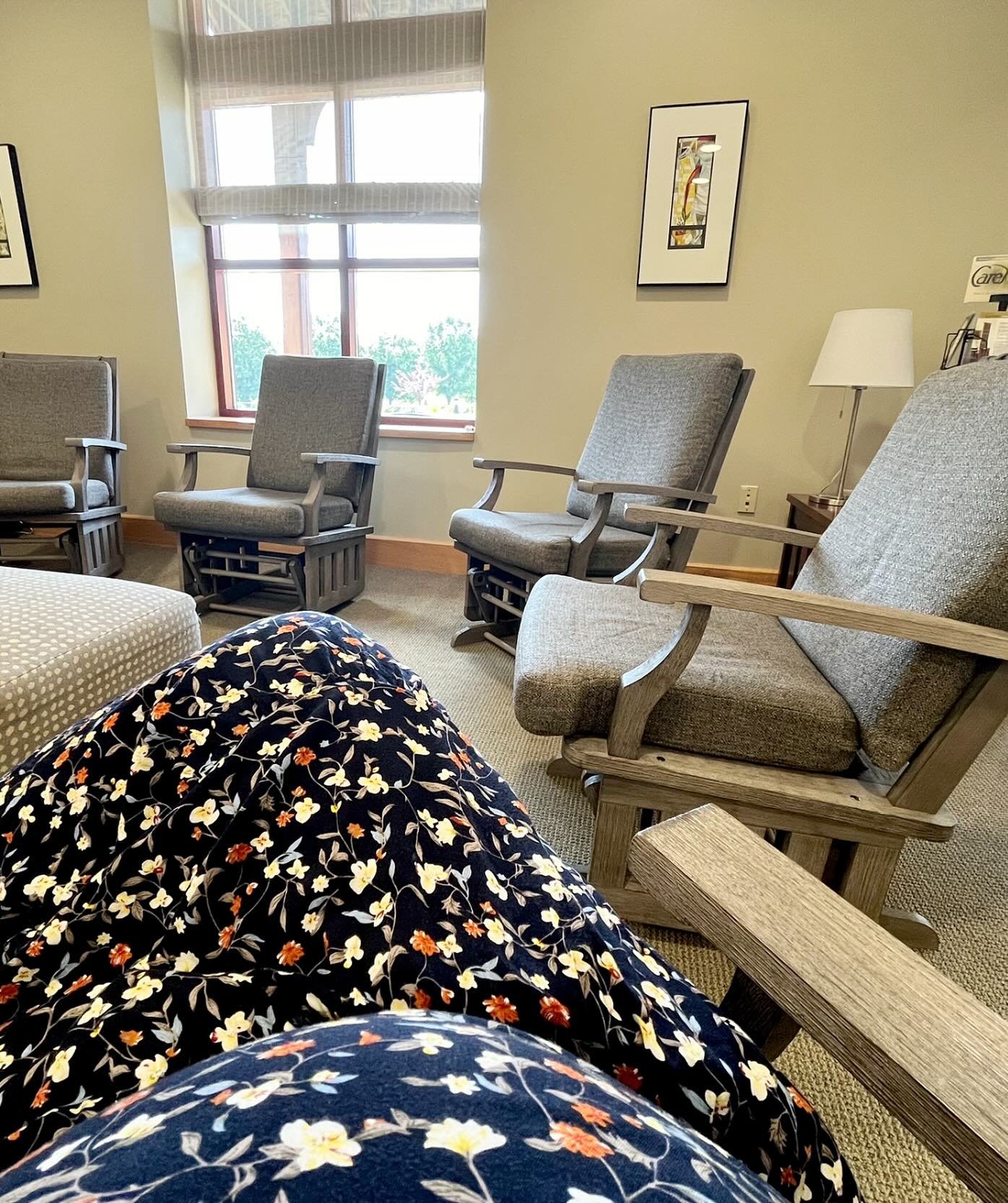 It was in these rocking chairs that I got to know David on retreat in January of last year&hellip; and where we got engaged last July. 

I was back at St. Meinrad for a conference last week, and it was a special moment to rock for a bit with my Andre