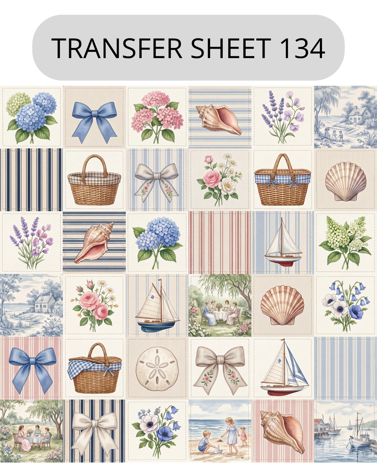 Coastal Patchwork Transfer Sheet 134
