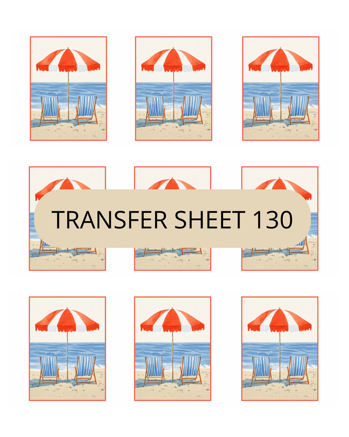 Beach Umbrella Transfer Sheet 130
