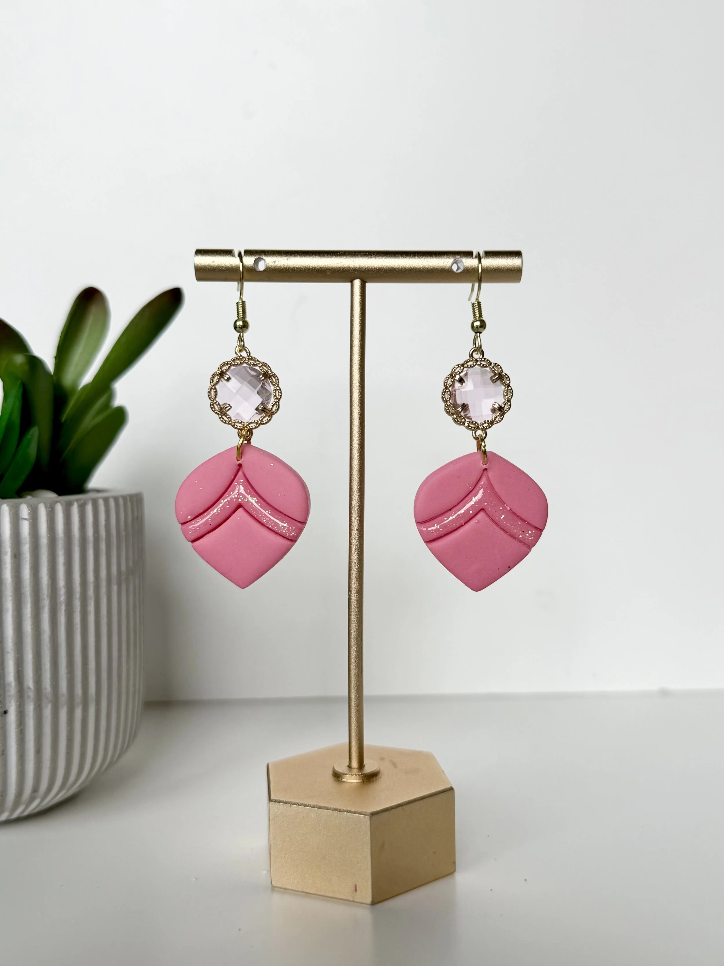 Elegant Pink Dangle Earrings