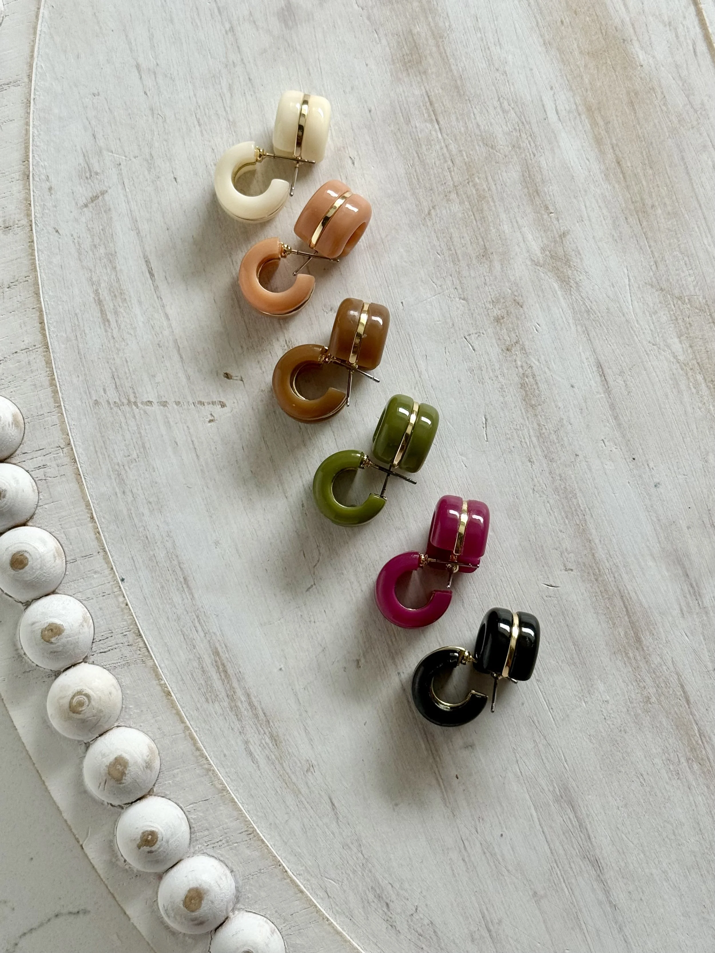 Mini Striped Hoops (Multiple Colors)