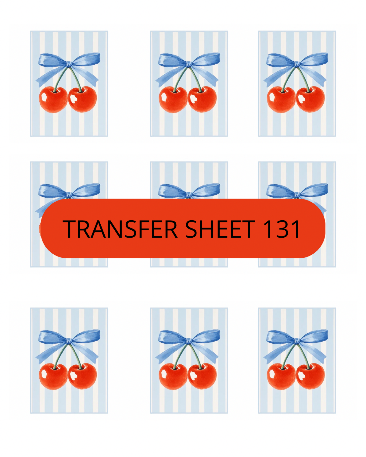Cherries and Bows Transfer Sheet 131