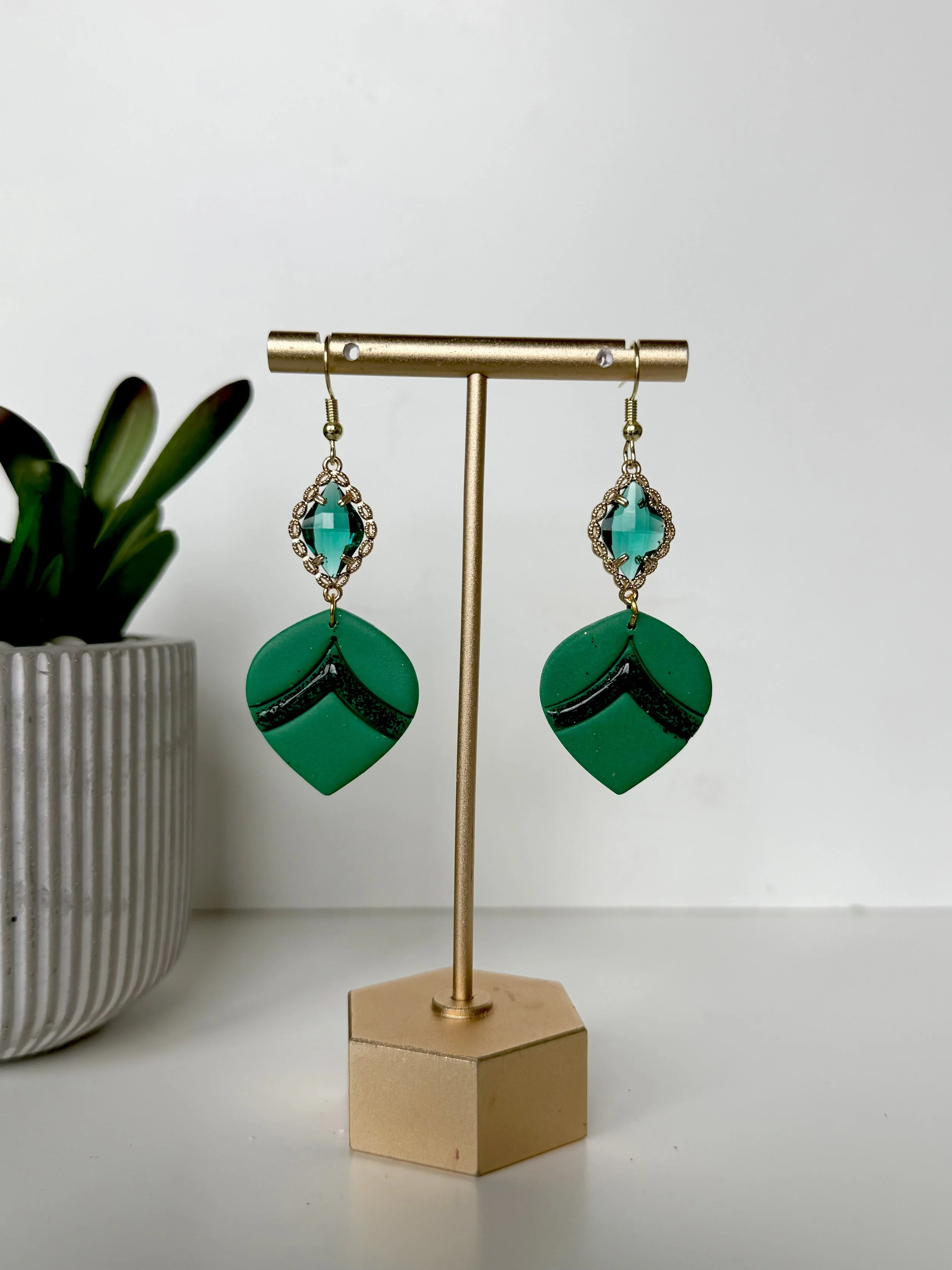 Emerald Elegance Drop Earrings