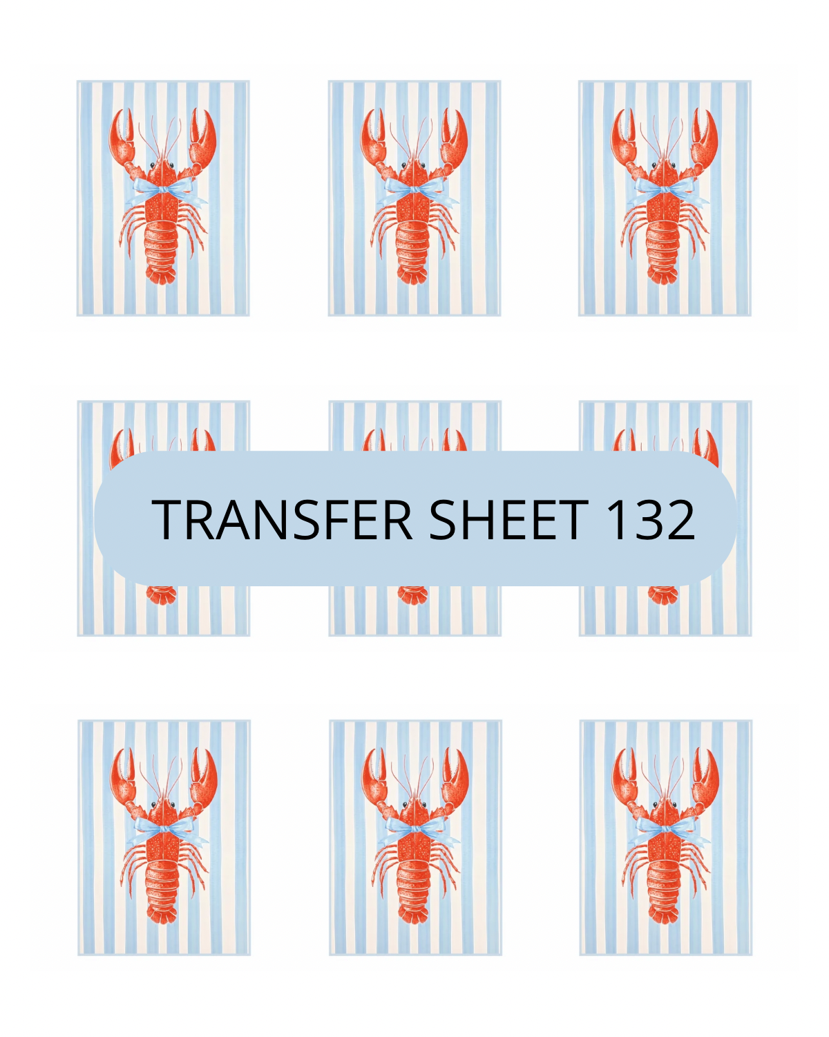 Lobster and Stripes Transfer Sheet 132