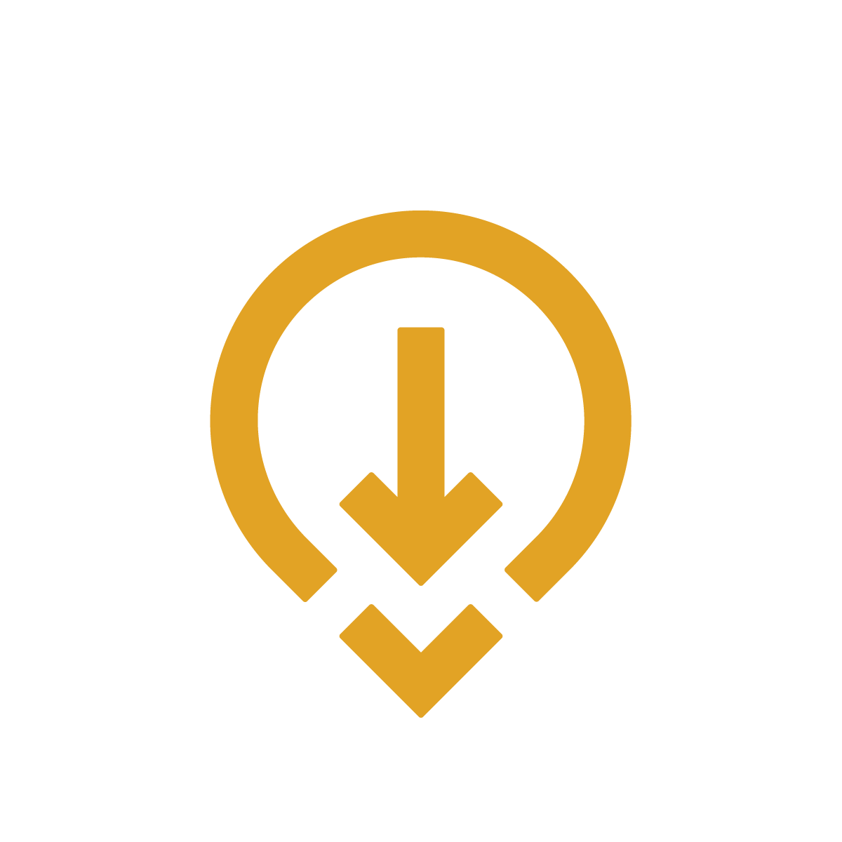 arrow pointing down in a waypoint symbol