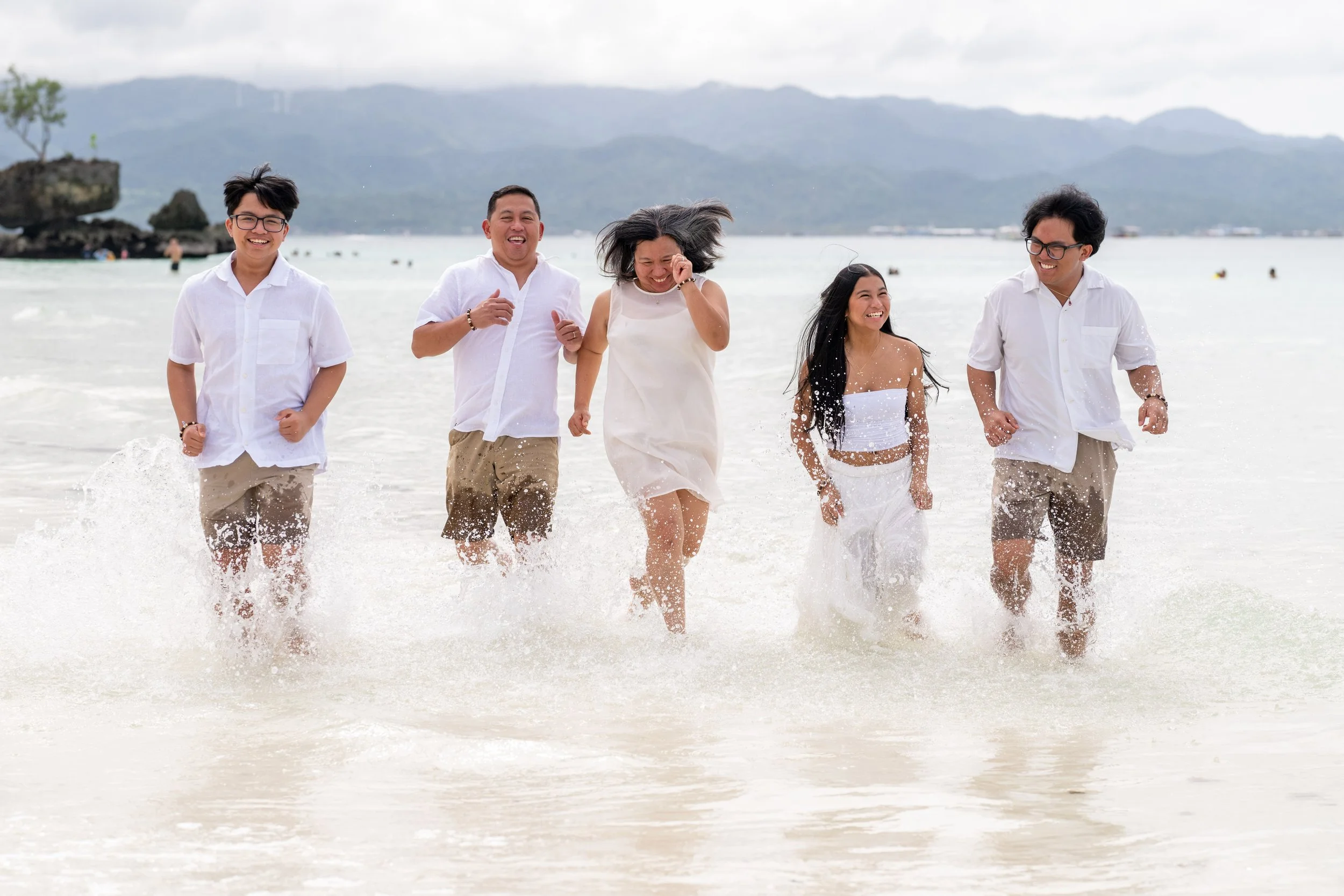 Family portrait photography on Boracay white beach