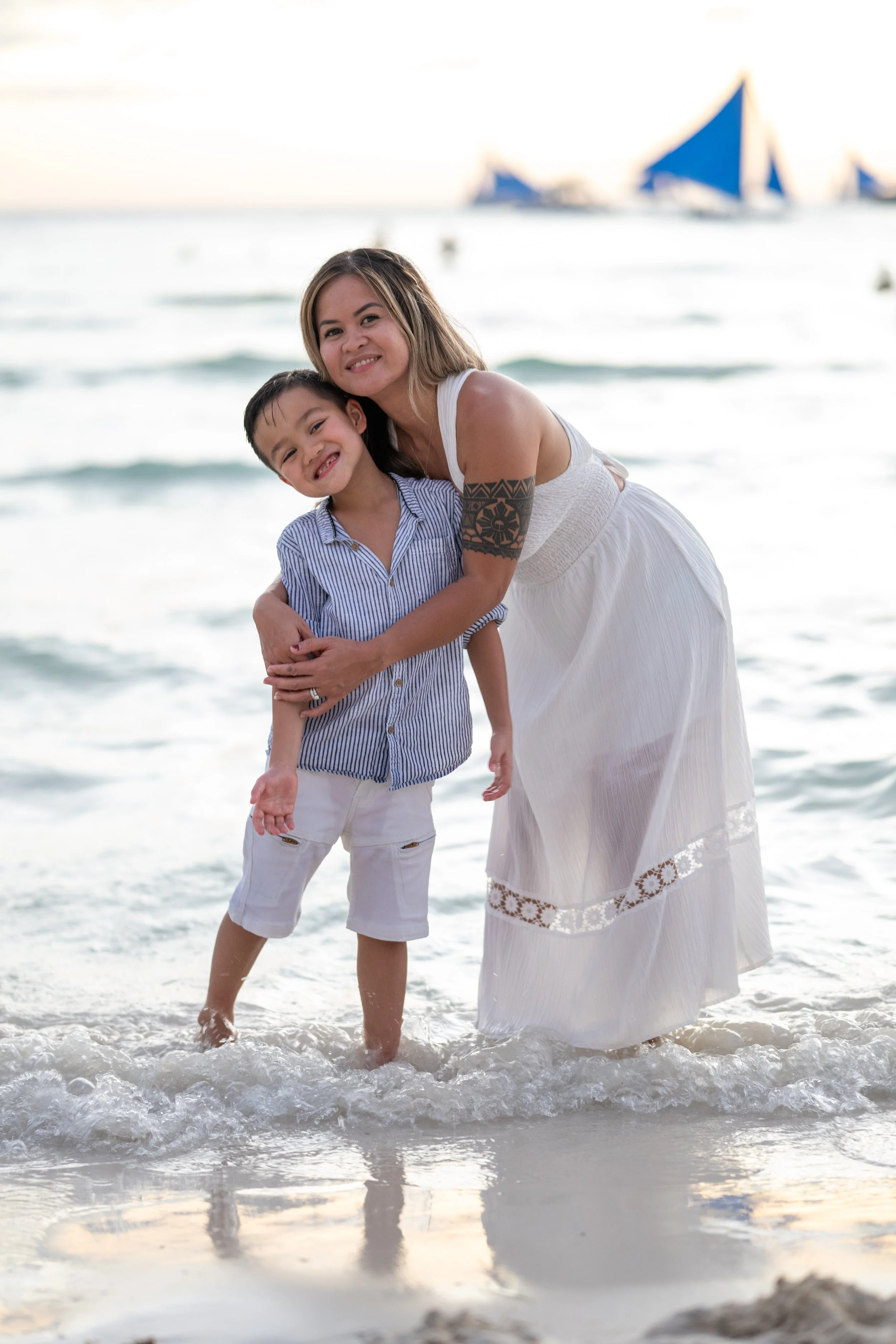 Boracay Wedding Photographer - Casual Family Portraits by the beach, White Beach Boracay, Bulabog, Aqua Boracay